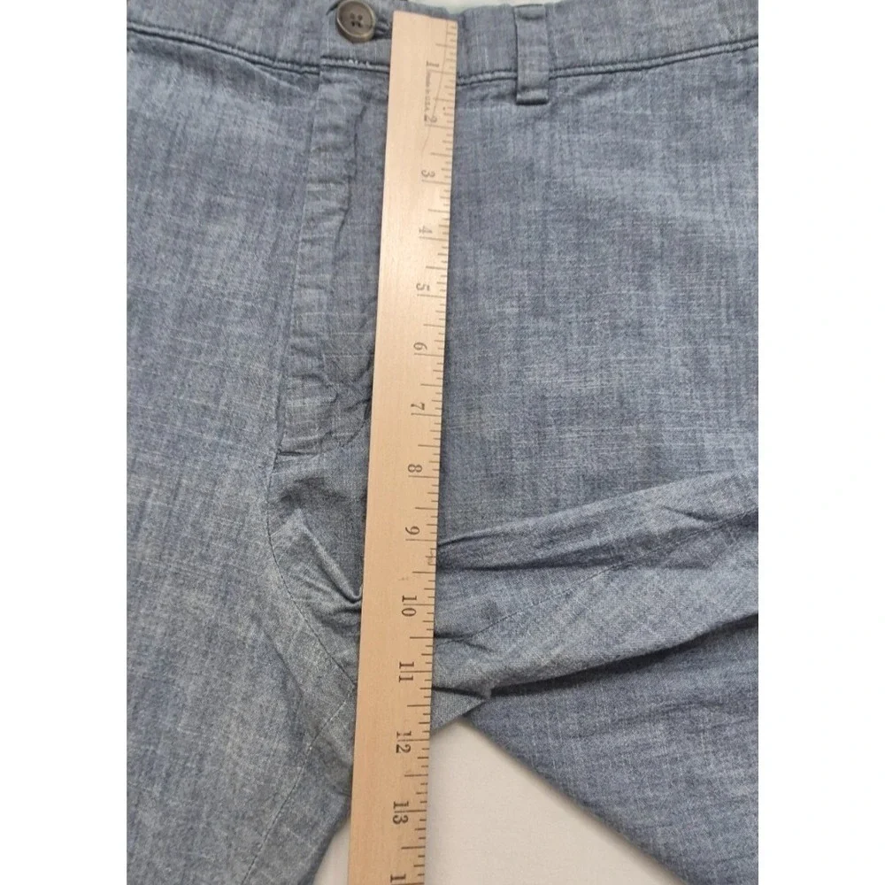 Banana Republic men's heathered blue chino shorts sz. 34 flat front 100% Cotton